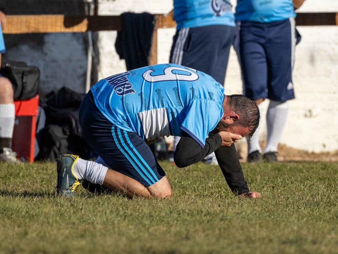 injured athlete resting